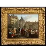 Étienne Jeaurat, Scena di mercato, oil on canvas