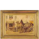 Mario Moretti Foggia, Mantova, 1882 - Macugnaga, 1954 / Mercato del grano a Damasco / Firmato Moretti Foggia in basso a sinistra / Strada del Cairo / Nel quartiere arabo, Cairo / Firmato Moretti Foggia in basso a destra