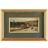 Ernesto Rayper, Genova, 1840 - Gameragna, 1873 / Traghetto sul Bormida, Terzo D'Acqui, oil on canvas