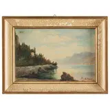 Marco Calderini, Torino, 1850 - 1941 / Veduta del Lago di Como, Varenna / Firmato M Calderini in basso a destra, oil on panel