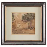 Aurelio Craffonara, Gallarate, 1875 - Genova, 1945 / Paesaggio con casolare / Firmato Craffonara in basso a sinistra, Acquarello su carta