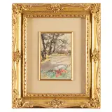 Aurelio Craffonara, Gallarate, 1875 - Genova, 1945 / Paesaggio fiorito, Acquarello su carta