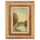 John Hardwicke Lewis, Inghilterra, 1840 - 1927 / Paesaggio con ponte / Firmato J Lewis in basso a sinistra, oil on canvas
