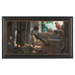 Mattia Traverso, Genova, 1885 - 1956 / Giovane pittore addormentato / Firmato Mattia Traverso in basso a sinistra, oil on canvas