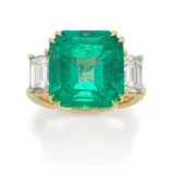 Emerald And Diamond Ring A Gold, Senza titolo