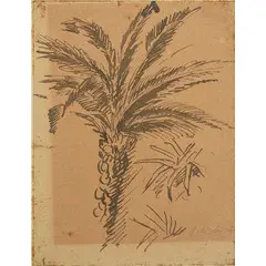 Volo 1888 - Roma 1978 / Studio per palma, metà anni'40 by Giorgio de Chirico, pencil and inchiostro on paper applicata on cartoncino, offered Dec 2025