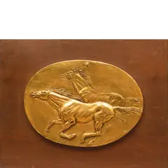 Linguaglossa 1900 - Milano 1995 / Cavalli al galoppo, by Francesco Messina, Bassorilievo in bronzo dorato, offered Dec 2025