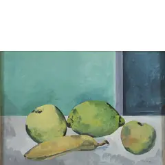 Bahman Mohasses, Iran 1931 - Roma 2010 / Natura morta (frutta verde e banana), 1984, mixed media on paper