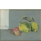 Bahman Mohasses, Iran 1931 - Roma 2010 / Natura morta (Melograno e mela cotogna), 1984, mixed media on paper