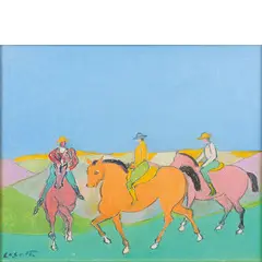 Giuseppe Cesetti, Tuscania 1902 - 1990 / Butteri a cavallo, 1988, oil on canvas
