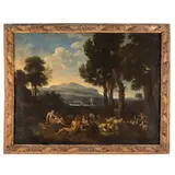 Paesaggio con pastori by Carlo Antonio Tavella, oil on canvas, offered Feb 2026