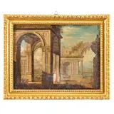 Capriccio architettonico con figure by Raffaele Rinaldi detto il Menia, oil on canvas, offered Feb 2026
