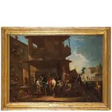 Scena di mercato by Pietro Domenico Olivero, oil on canvas, offered Feb 2026