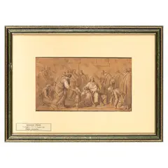 Sìnite Parvulos by Giuseppe Diotti, charcoal rialzato a gessetto on paper noce applicata on cartoncino, offered Feb 2026