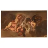 Nicola Malinconico, Angeli in volo, oil on canvas