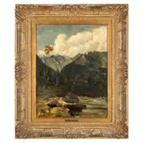 Cesare Tallone, Savona, 1853 - Milano, 1919 / Paesaggio montano / Firmato Tallone e datato 1913 in basso a destra