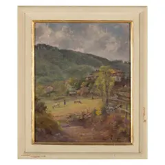 Verona 1873 - Viareggio 1966 / Contadini nei campi / Firmato O Paltrinieri in basso a destra by Oreste Paltrinieri, oil on panel, offered Feb 2026