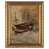 Napoli, 1864 - 1935 / Scena di mercato / Firmato Ricciardi, Napoli in basso a destra by Oscar Ricciardi, oil on cardboard telato, offered Feb 2026