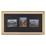 Piero Sansalvadore, Torino, 1892 - 1955 / La catena del Gigante da Courmayeur / Courmayeur dalla piazza Abbè Henry / Monte Tete d'Arp a Courmayeur / Firmato P Sansalvadore e datati 1949 in basso a sinistra, oil on panel