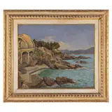 Genova, 1912 - 1987 / Bagnante sulla scogliera / Firmato G B Semino e datato 1946 in basso a destra by Giovanni Battista Semino, oil on masonite, offered Feb 2026