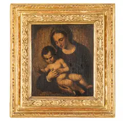 Madonna con il Bambino by Simone Peterzano, oil on panel, offered Mar 2026