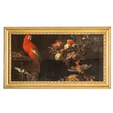 Natura morta di frutta con pappagallo by Pietro Paolo Bonzi, oil on canvas, offered Mar 2026