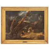 Paesaggio tempestoso con il viaggio di Rebecca by Domenico de Marchis detto Tempestino, oil on canvas, offered Mar 2026