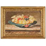 Coppia di piatti con frutta e fiori e crostacei by Octavianus Montfort, tempera on pergamena controfondati, offered Mar 2026