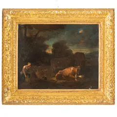 Michiel Carree, Paesaggio con armenti, oil on panel