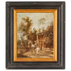 Anthonie van Croos, Paesaggio con uomo a cavallo, oil on panel