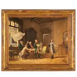 Annibale Gatti, Forlì, 1827 - Firenze, 1909 / Scena storica, Lafayette e Washington / Firmato A Gatti e datato 1883 in basso a destra
