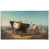 Attivo nel XIX secolo / Bovini nella campagna romana / Firmato G Porta, Roma e datato 1866 in basso a destra by G Porta, oil on canvas, offered Mar 2026