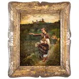 Francesco Paolo Michetti, Tocco di Casauria, 1851 - Francavilla al Mare, 1929 / Pastorella d'Abruzzo con gregge