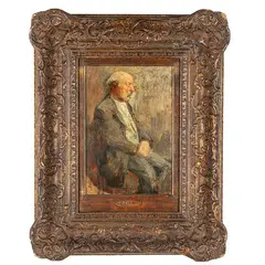 Cesare Ciani, Firenze, 1854 - 1925 / Ritratto di figura maschile / Firmato C Ciani in basso a sinistra, oil on cardboard