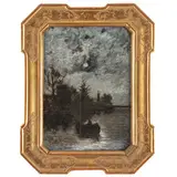 Emilio Borsa, Milano, 1857 - Monza, 1931 / Tramonto sul lago / Firmato E Borsa in basso a sinistra, oil on panel