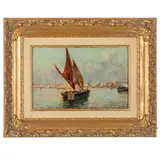 Napoli, 1864 - 1935 / Bragozzi in laguna / Firmato Ricciardi in basso a destra by Oscar Ricciardi, oil on panel, offered Mar 2026
