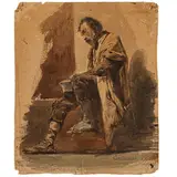 Bologna 1855 - Pesaro 1924 / Medicante / Firmato L Castaldini in basso a destra by Luciano Castaldini, Acquarello su carta, offered Mar 2026