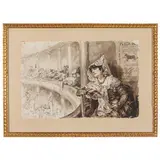 Valencia, 1862 - Madrid, 1947 / La corrida / Firmato Mariano Benlliure, Roma e datato 1884 a destra by Mariano Benlliure, ink and acquarello on paper, offered Mar 2026