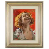 Vincenzo Irolli, Napoli, 1860 - 1942 / Volto di ragazza / Firmato V Irolli in basso a sinistra, oil on canvas