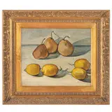 Eleonora Panzeri, Milano, 1896 - 1976 / Natura morta con pere e limoni / Firmato E Panzeri in basso a destra, oil on cartoncino