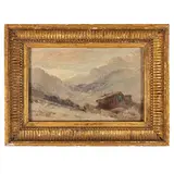 Vittore Antonio Cargnel, Venezia, 1872 - Milano, 1931 / Paesaggio di montagna / Firmato V A Cargnel in basso a destra, oil on cardboard