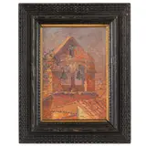 Archimede Santi, Pergola, 1876 - Alessandria, / Il campanile della chiesa di Assisi / Firmato A Santi, Assisi in basso a sinistra, oil on cardboard