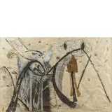Mimmo Paladino, Paduli 1948 / Senza titolo, 1982, mixed media and collage on paper applicata on canvas