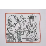 Keith Haring, Reading 1958 - New York 1990 / Planet Earth, 1990, Due litografie a colori su carta
