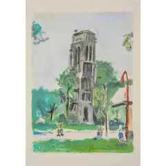 Maurice Utrillo, Parigi 1883 - 1955 / Tour St. Jaqcues, lithograph a colori on paper