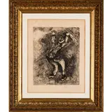 Marc Chagall, Lezna 1887 - Saint Paul de Vence 1985 / Le fou qui vend la sagesse, etching in b/n on paper