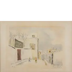 Maurice Utrillo, Parigi 1883 - 1955 / Rue a côté du Sacre Coeur, 1935, lithograph a colori on paper