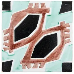 Giuseppe Capogrossi, Roma 1900 - 1972 / Senza titolo, mixed media on piastrella