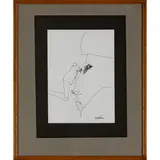 Emilio Tadini, Milano 1927 - 2002 / Senza titolo, Ichiostro su carta