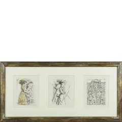 Berlino 1895 - St. Tropez 1971 / Senza titolo, 1948 by Massimo Campigli, Tre litografie in b/n su carta, offered Apr 2026
